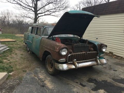 1955 Chevrolet 4 Door Wagon Stick Barn Find Project for sale
