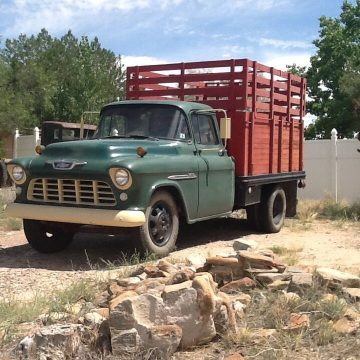 Low miles 1955 Chevy 3800 1 ton Stake side Barn find for sale