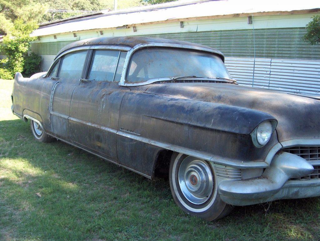 restoration project 1955 Cadillac Sedan DeVille barn find