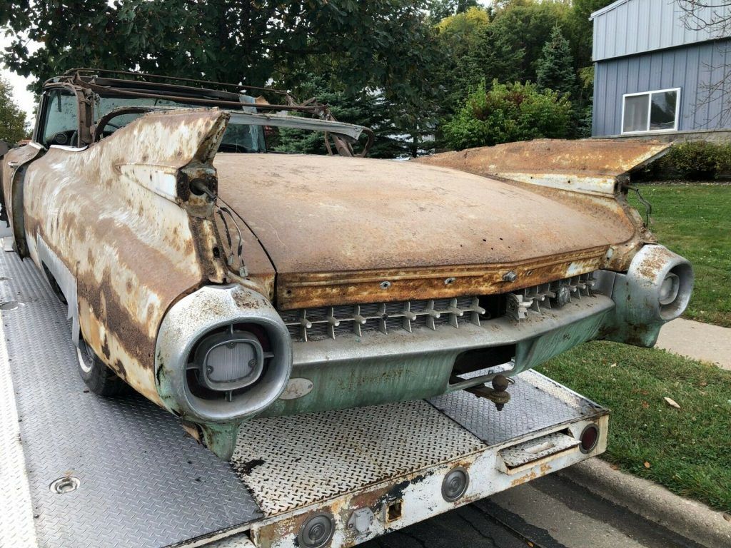 1959 Cadillac DeVille Convertible Barn find Stored 40 Years