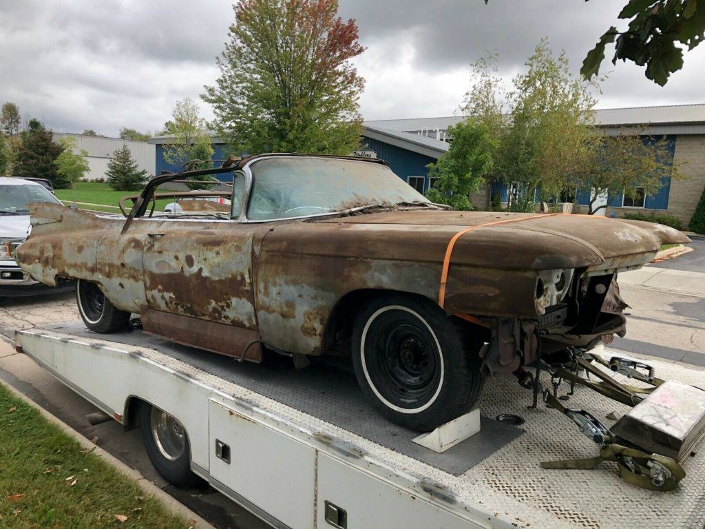 1959 Cadillac DeVille Convertible Barn find Stored 40 Years