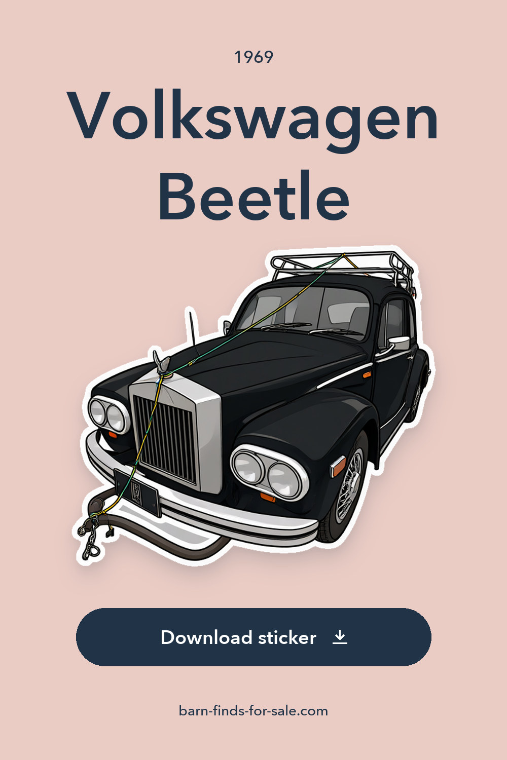 1969 Volkswagen Beetle – Classic sticker preview
